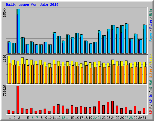 Daily usage for July 2019