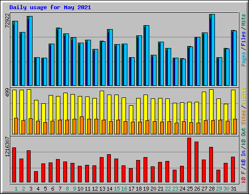 Daily usage for May 2021