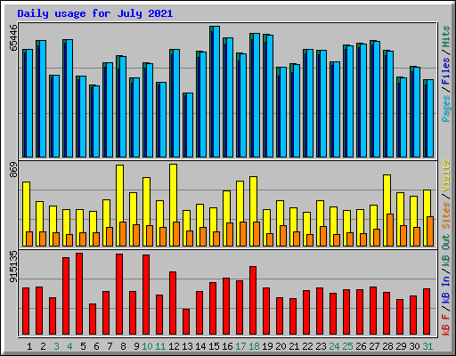 Daily usage for July 2021