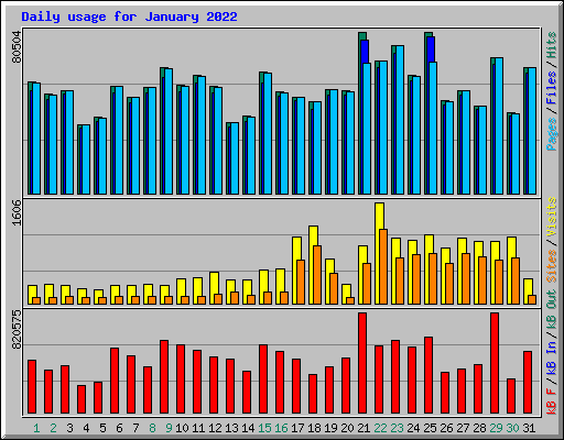 Daily usage for January 2022