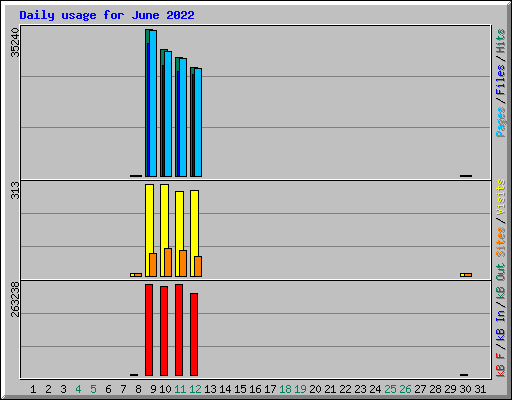 Daily usage for June 2022