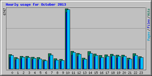 Hourly usage for October 2013