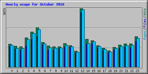 Hourly usage for October 2016