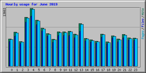 Hourly usage for June 2019