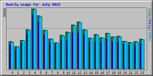 Hourly usage for July 2019