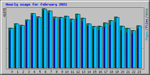 Hourly usage for February 2021